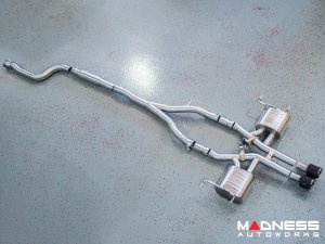 Jaguar F-TYPE Performance Exhaust System - MADNESS - 2.0L Turbo - Center Exit - Electronic Valve Design - Forged Carbon Fiber Exhaust Tips Jaguar F-TYPE Performance Exhaust System - MADNESS - 2.0L Turbo - Center Exit - Electronic Valve Design - Forged Carbon Fiber Exhaust Tips